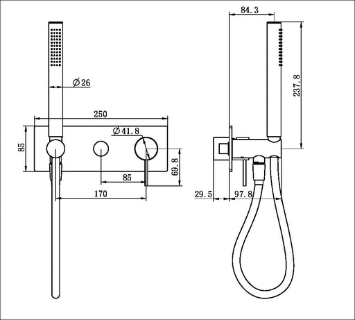 Nero Mecca Shower Mixer Divertor System Trim Kits