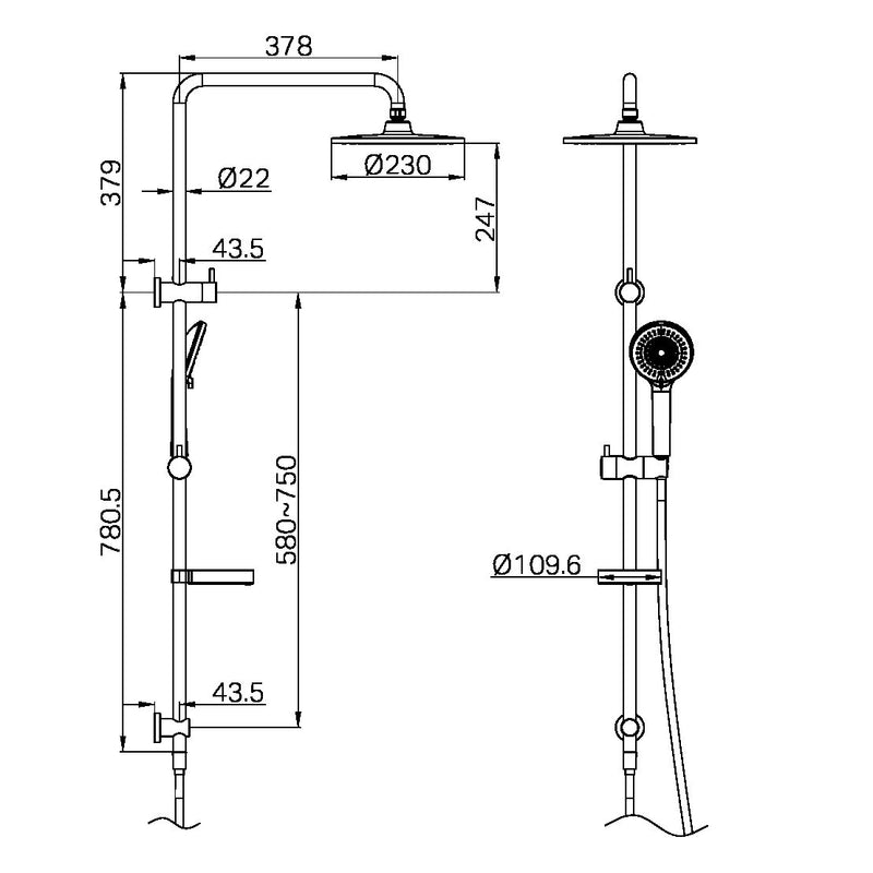 Nero Builder Project Twin Shower Set Matte Black