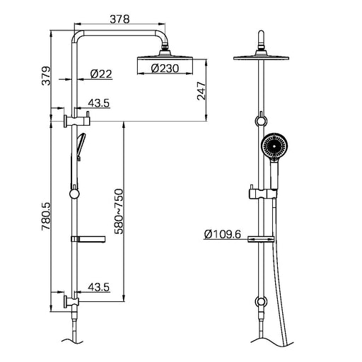 Nero Builder Project Twin Shower Set Matte Black