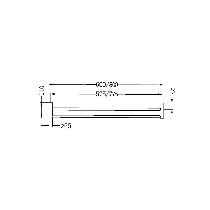 Nero Mecca Double Towel Rail