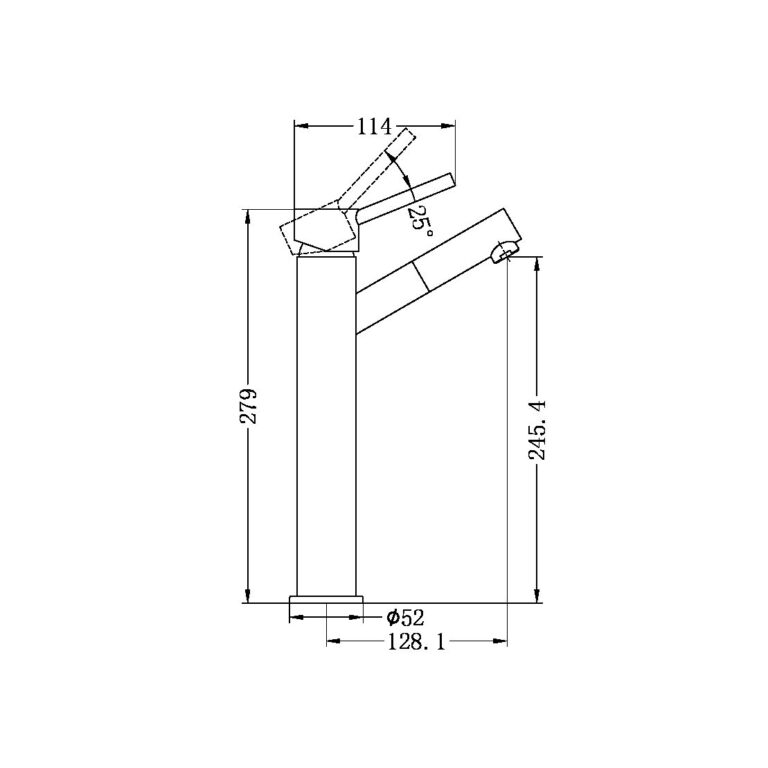 Nero Dolce Tall Basin Mixer Angle Spout