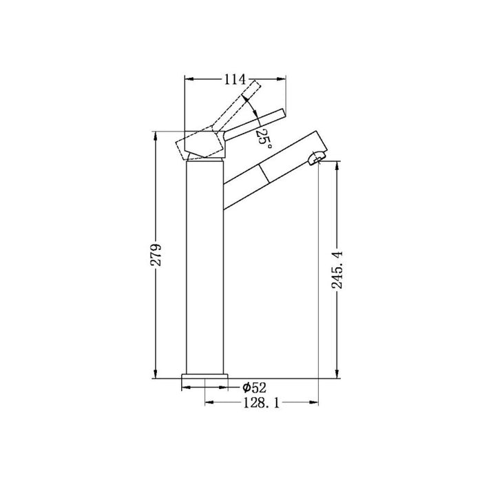 Nero Dolce Tall Basin Mixer Angle Spout