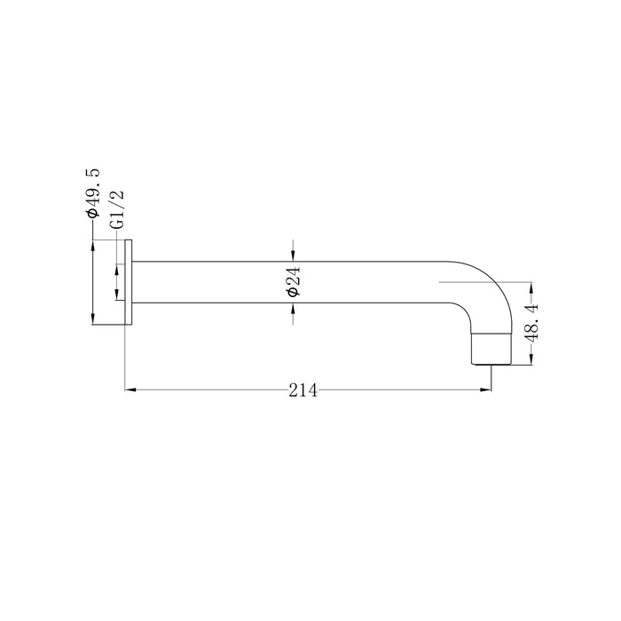 Nero Dolce Basin/Bath Spout Only 215mm