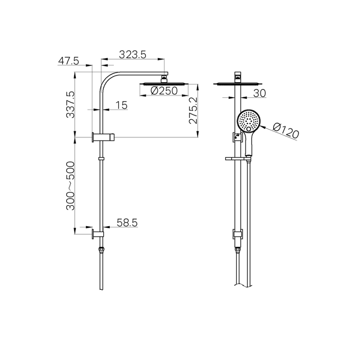 Nero Bianca Twin Shower