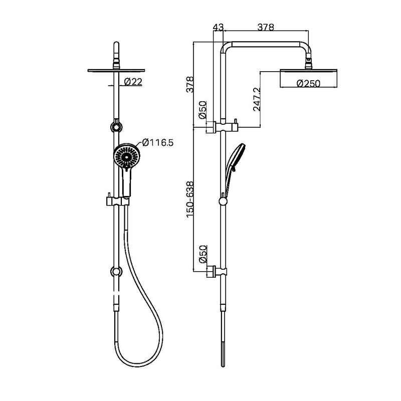Nero Round Twin Shower