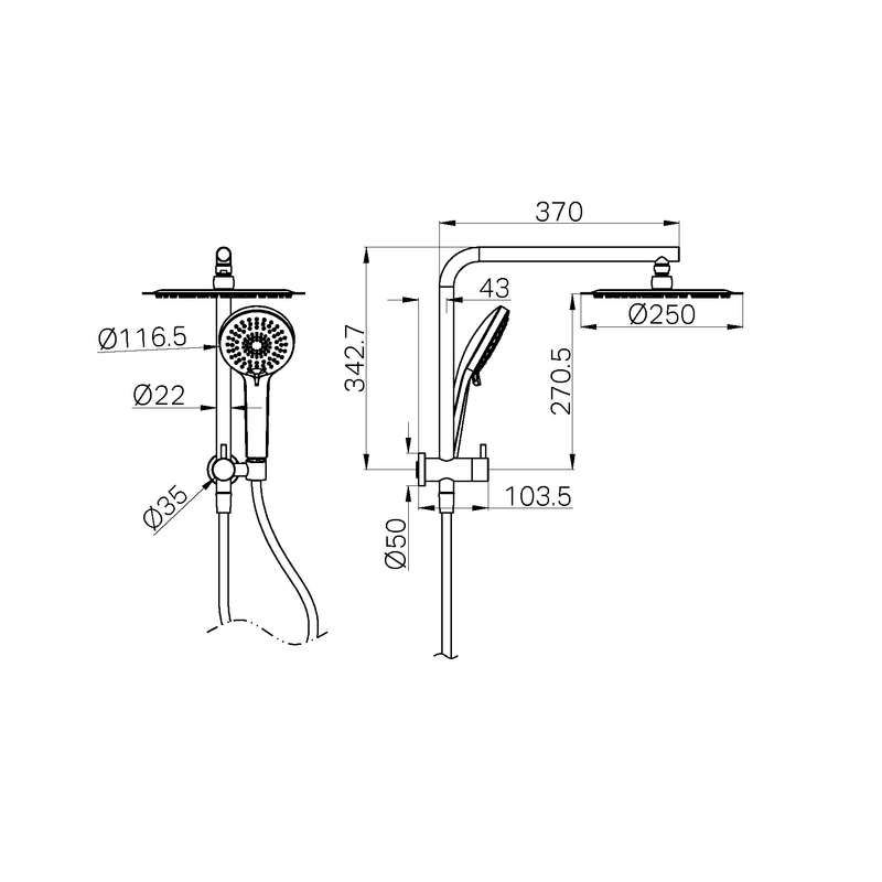 Nero Mecca 2 in 1 Twin Shower