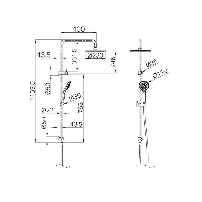 Nero Round Twin Shower With Air Shower I