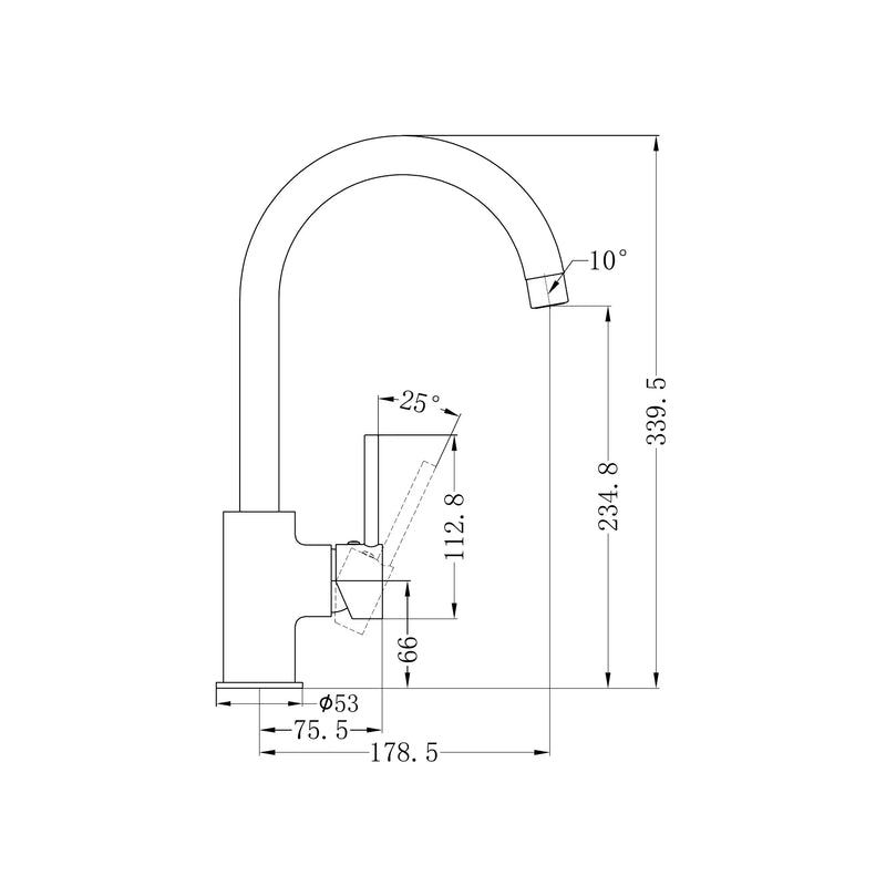 Nero Dolce Kitchen Mixer Gooseneck