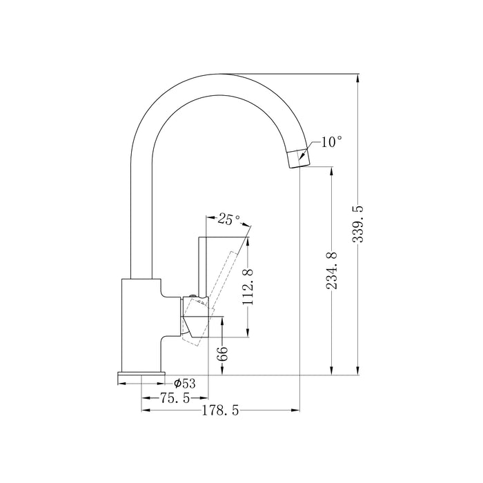 Nero Dolce Kitchen Mixer Gooseneck