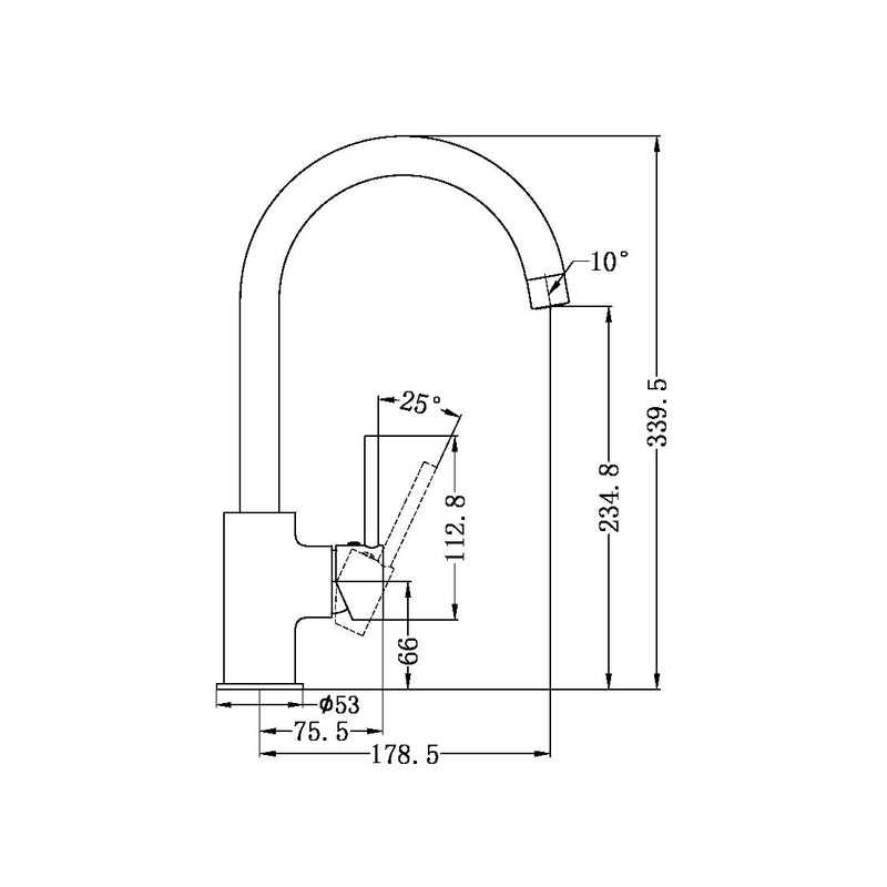 Nero Dolce Kitchen Mixer Gooseneck
