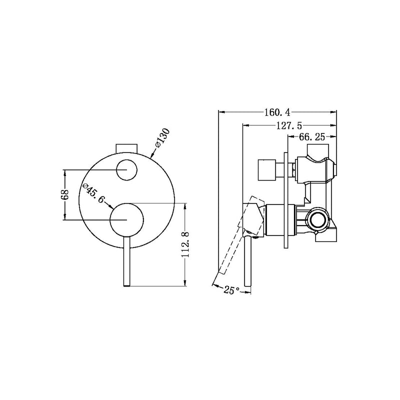 Nero Dolce Shower Mixer with Divertor