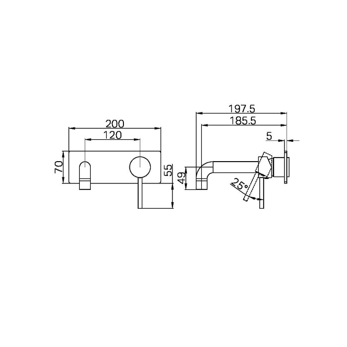 Nero Dolce Wall Basin/bath Mixer Trim Kits