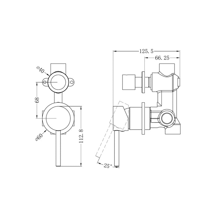 Nero Dolce Shower Mixer With Diverter Separate Back Plate