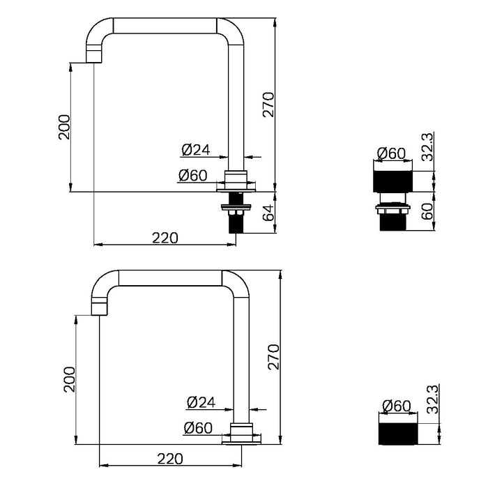 Nero Opal Progressive Tall Basin Set