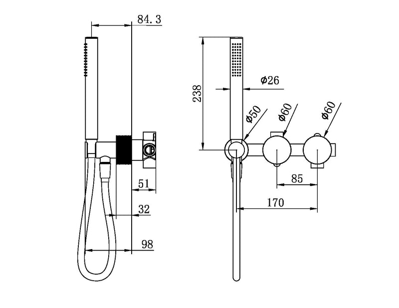 Nero Opal Progressive Shower System Separate Plate