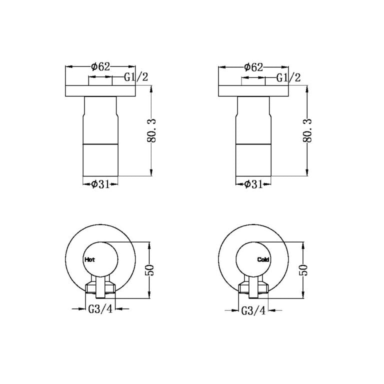 Nero Washing Machine Tap Set