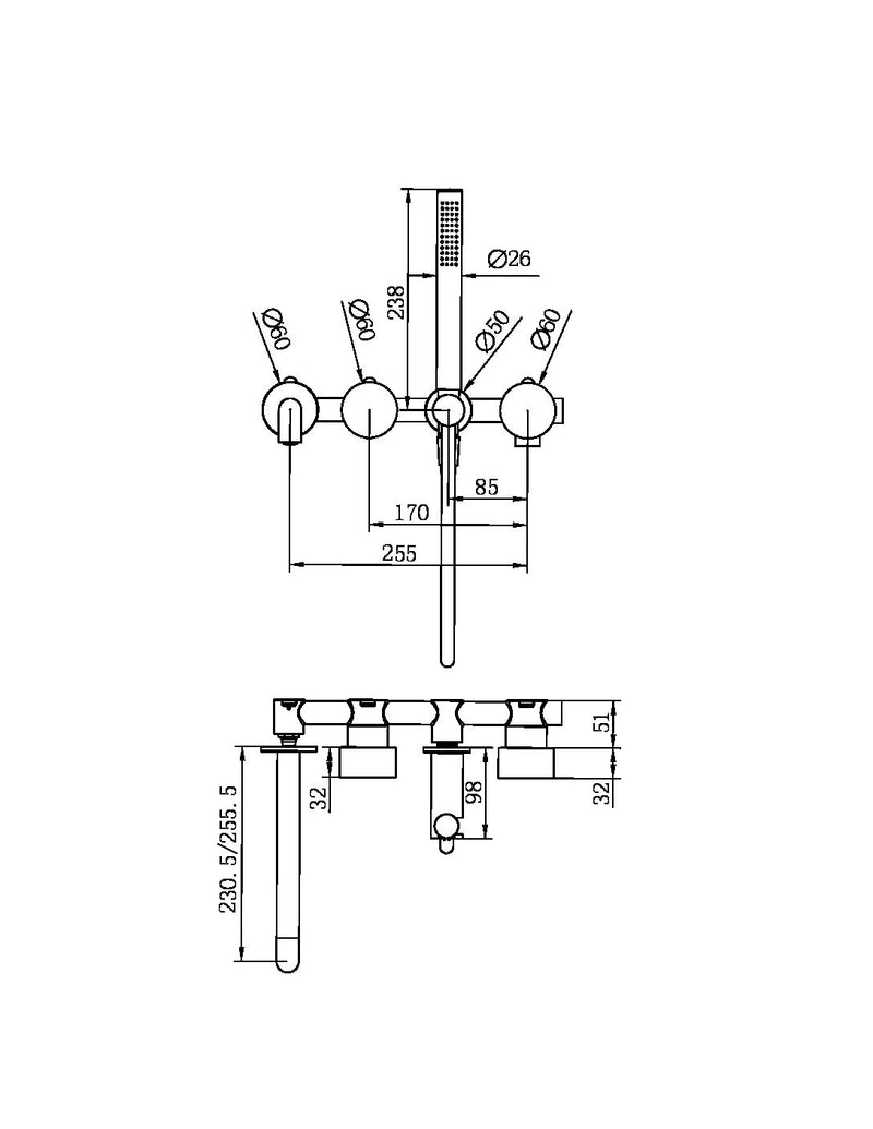 Nero Kara Progressive Shower System Separate Plate with Spout