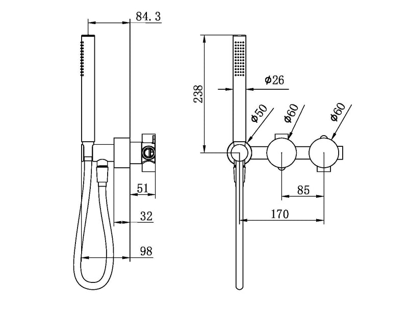Nero Kara Progressive Shower System Separate Plate
