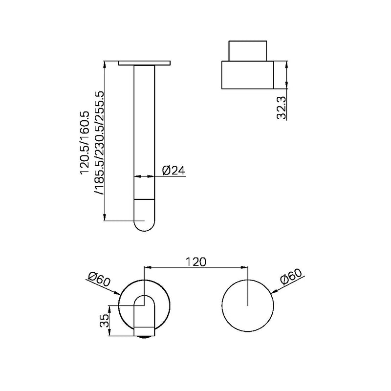 Nero Kara Progressive Wall Basin/Bath Set Trim Kits