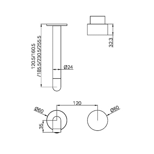 Nero Kara Progressive Wall Basin/Bath Set Trim Kits