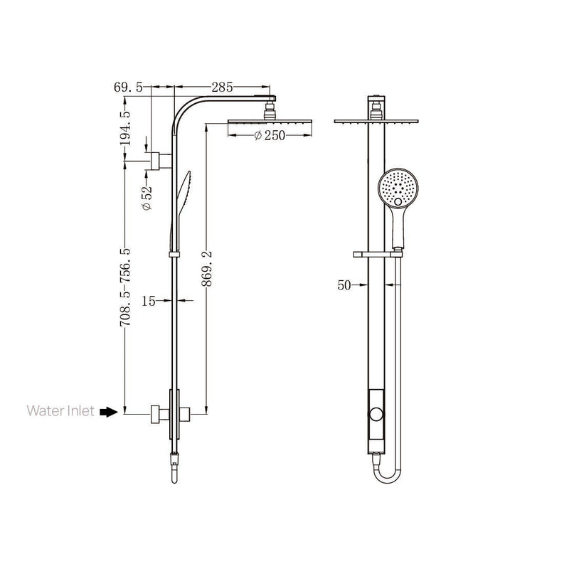 Nero Astra Rain Round Twin Shower Single Hose