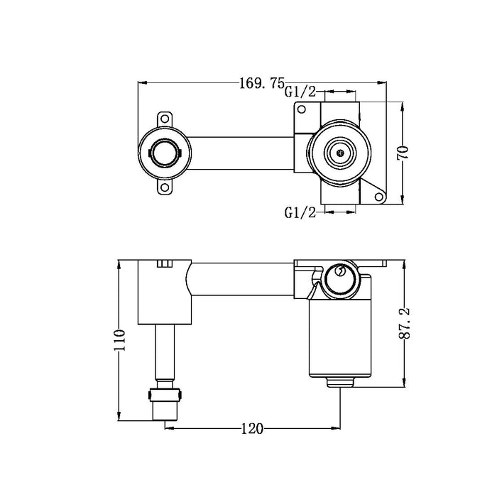 Nero Kara/Opal Progressive Wall Basin Set Body