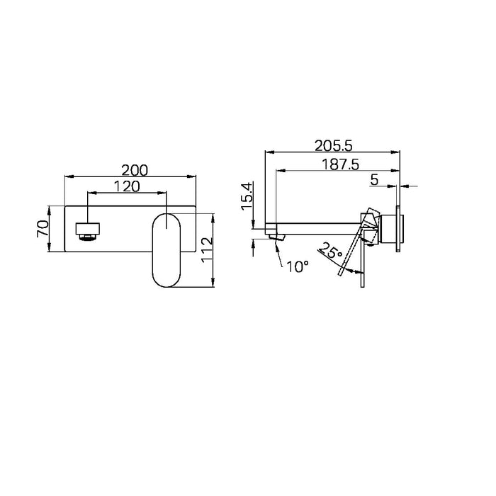Nero Ecco Wall Basin/Bath Mixer Trim Kits