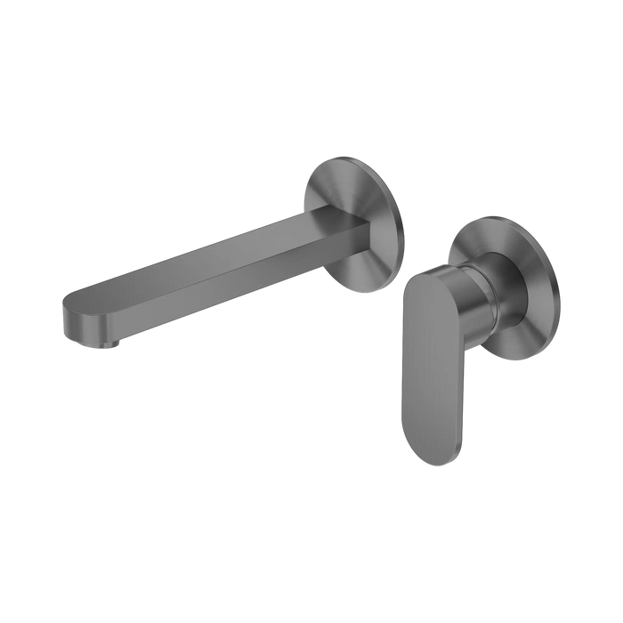 Nero Ecco Wall Basin/Bath Mixer Separate Back Plate