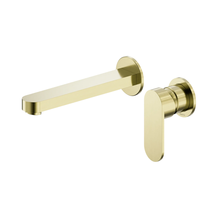Nero Ecco Wall Basin/Bath Mixer Separate Back Plate