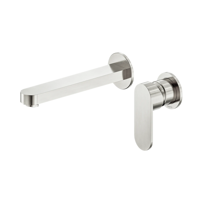 Nero Ecco Wall Basin/Bath Mixer Separate Back Plate