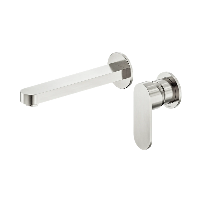 Nero Ecco Wall Basin/Bath Mixer Separate Back Plate