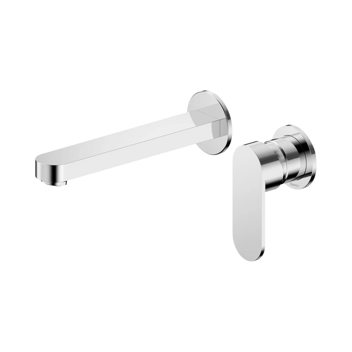 Nero Ecco Wall Basin/Bath Mixer Separate Back Plate