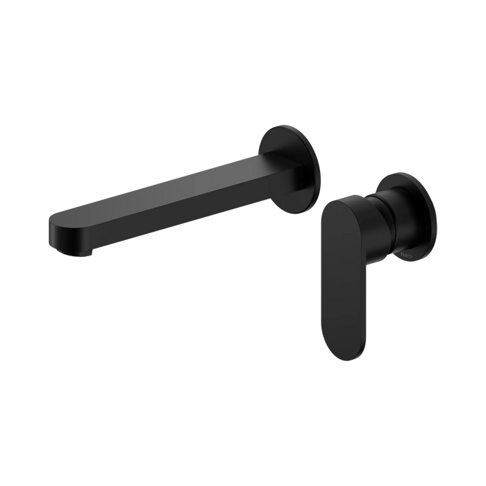 Nero Ecco Wall Basin/Bath Mixer Separate Back Plate
