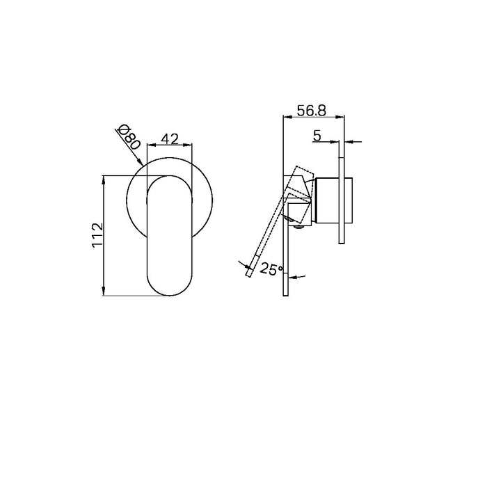 Nero Ecco Shower Mixer Round Plate Trim Kits