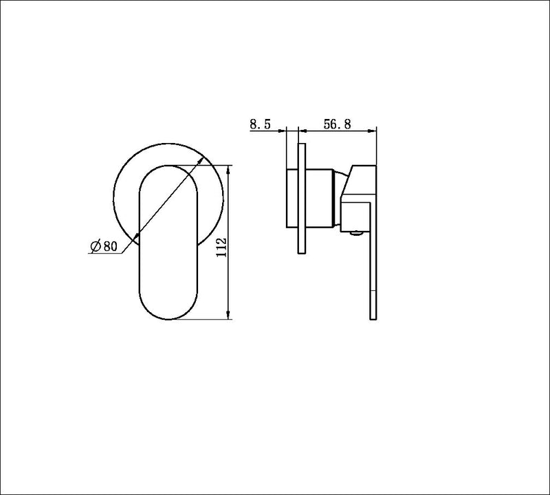 Nero Ecco Shower Mixer Round Plate