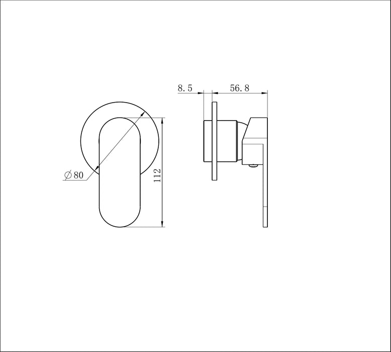 Nero Ecco Shower Mixer 80mm Round Plate