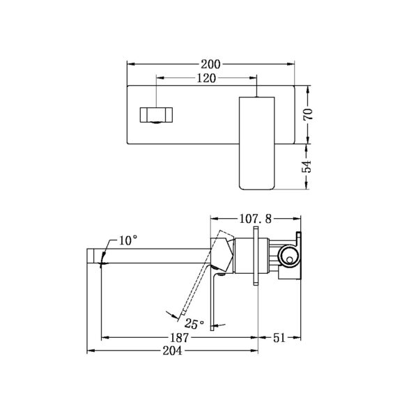 Nero Celia Wall Basin/Bath Mixer