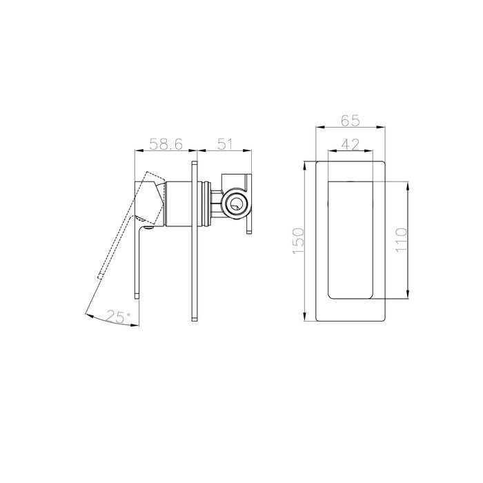 Nero Celia Shower Mixer Rectangular Backplate
