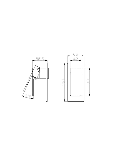 Nero Celia Shower Mixer Rectangular Backplate Trim Kits