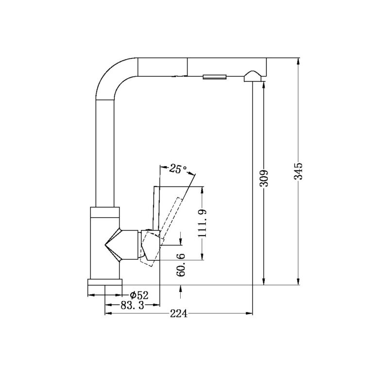 Nero Pull Out Sink Mixer with Vegie Spray Function