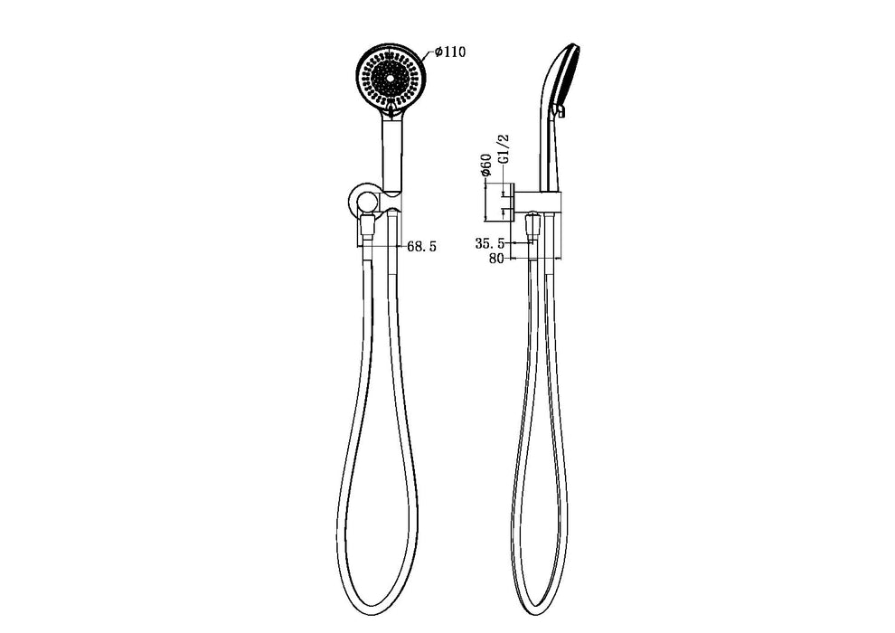 Nero Project Round Shower On Bracket 4 Star Rating