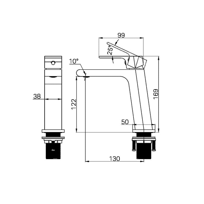 Nero Bianca Basin Mixer