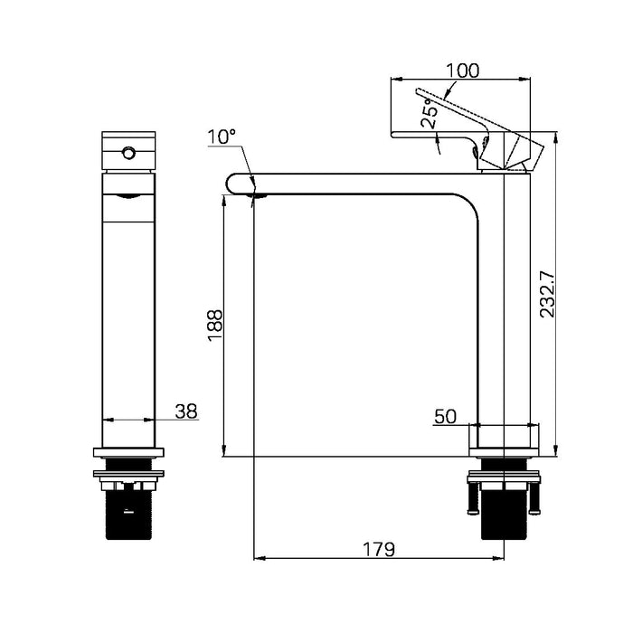 Nero Bianca Mid Tall Basin Mixer