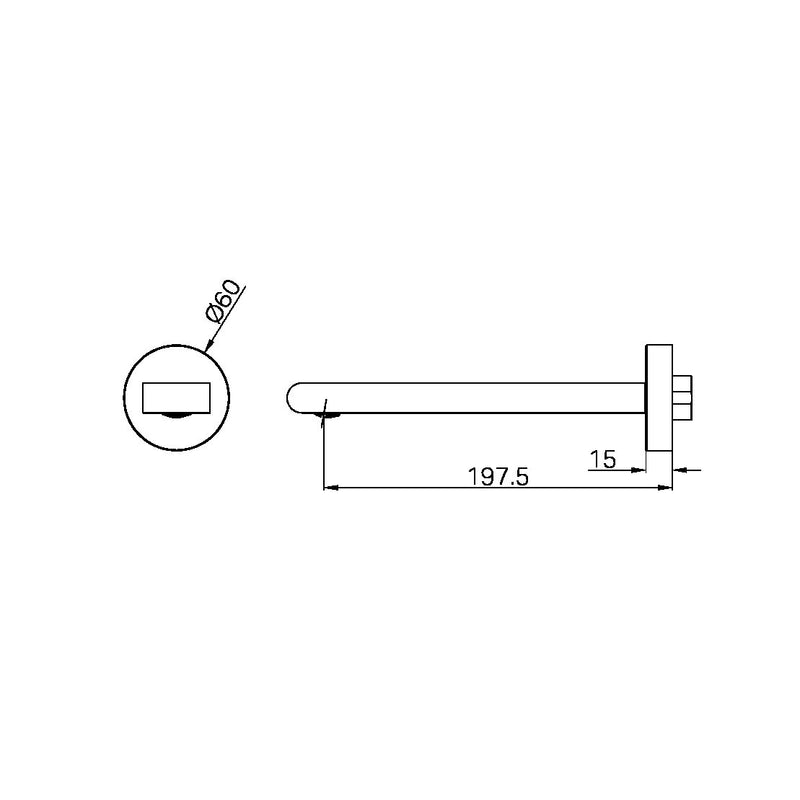 Nero Bianca Fixed Bath Spout