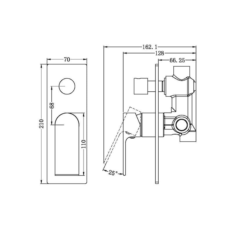 Nero Bianca Shower Mixer with Divertor