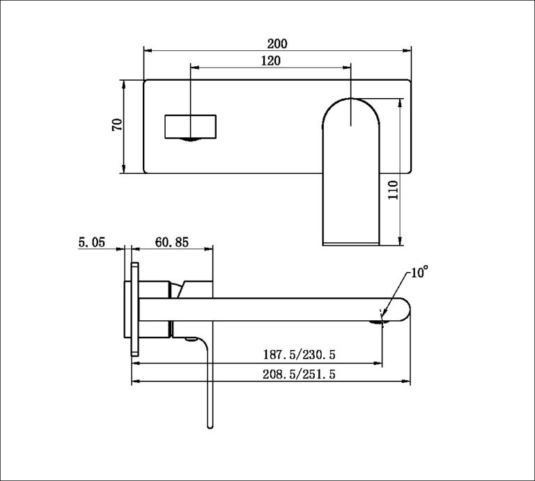 Nero Bianca Wall Basin/Bath Mixer Trim Kits