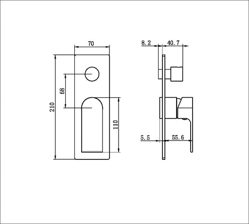Bianca Shower Mixer with Divertor Trim Kits Only