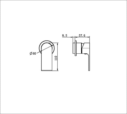 Nero Bianca Shower Mixer Plate Trim Kits Only