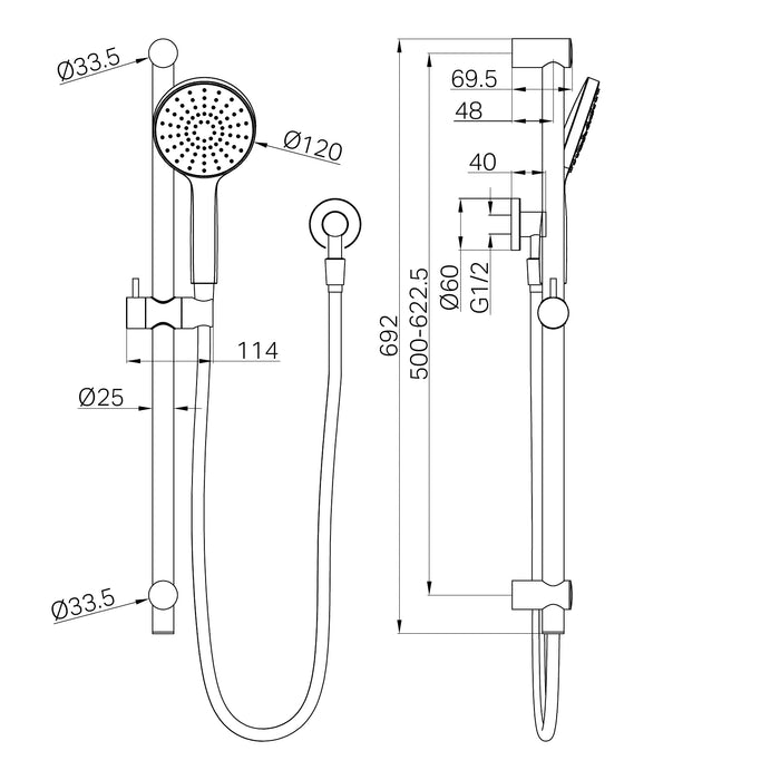 Nero Dolce II Rail Shower