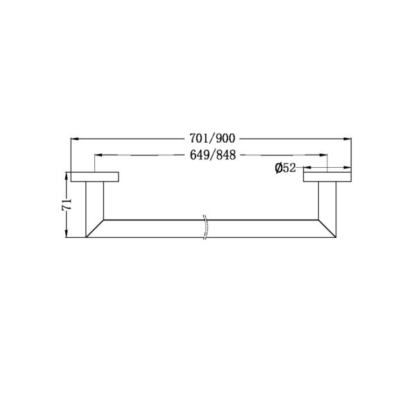 Nero Dolce Single Towel Rail